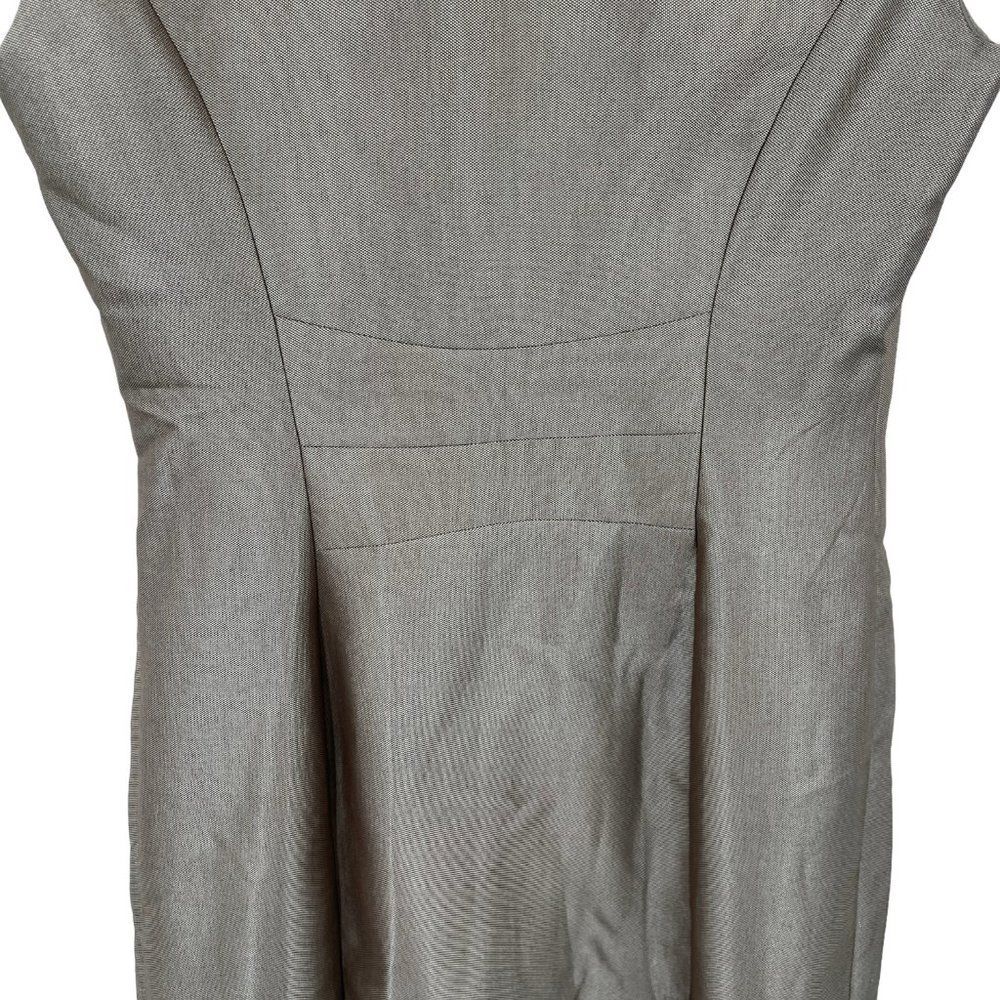 Calvin Klein Gold Brown Cap Sleeve Wrap Dress Size 4 Gold Bar Chic Edgy - Picture 10 of 16